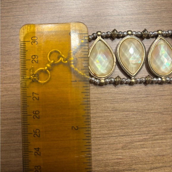 Lucky Brand bracelet, 8” long. Silver and brass color. Drop shaped links. - Picture 3 of 5